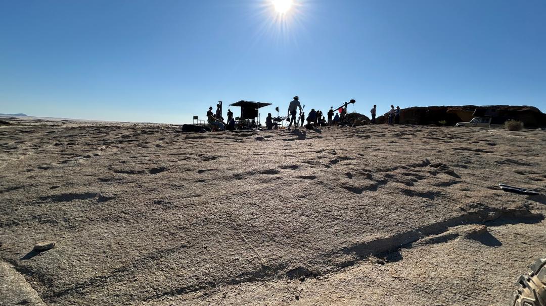 Onsite medical standby supporting a production crew